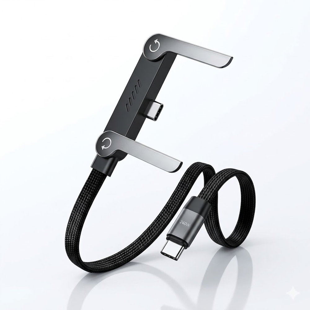 ViannoCraft™ VoltFlex 240W Foldable Phone Stand Cable