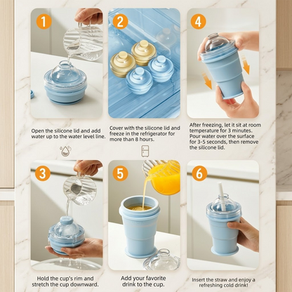 ViannoCraft™ ChillCup Foldable Ice Ball Tumbler
