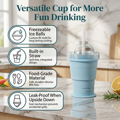 ViannoCraft™ ChillCup Foldable Ice Ball Tumbler