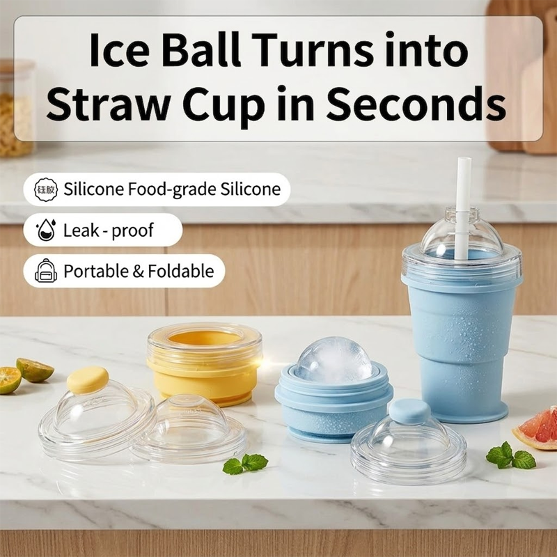 ViannoCraft™ ChillCup Foldable Ice Ball Tumbler