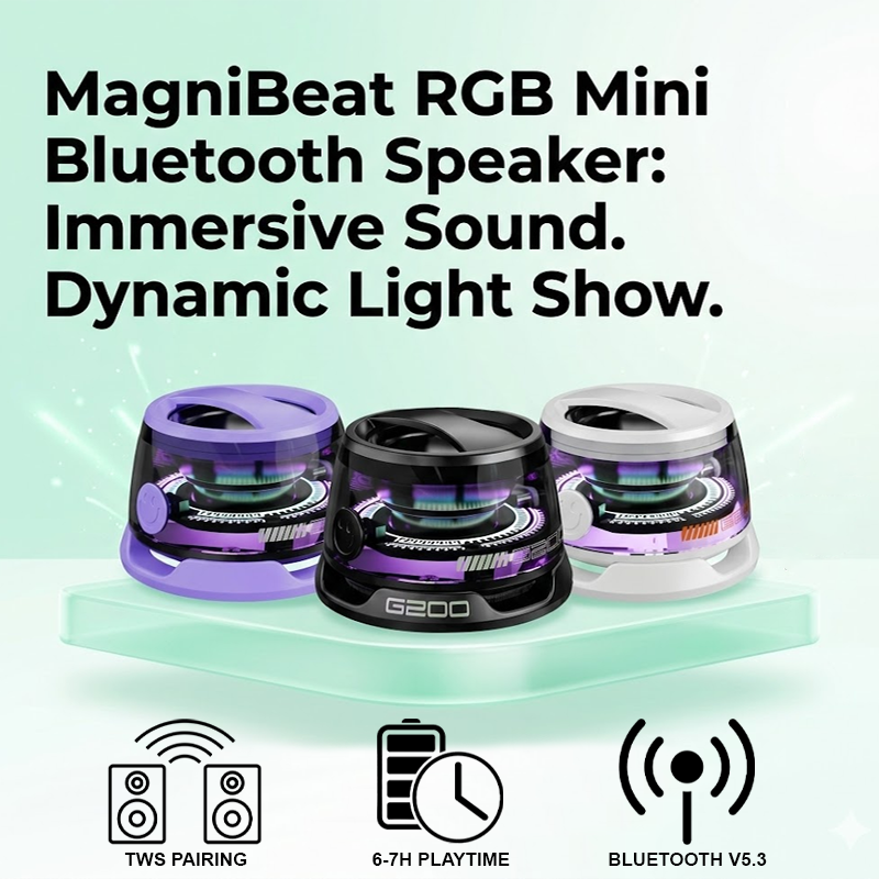 ViannoCraft™ MagniBeat RGB Mini Bluetooth Speaker