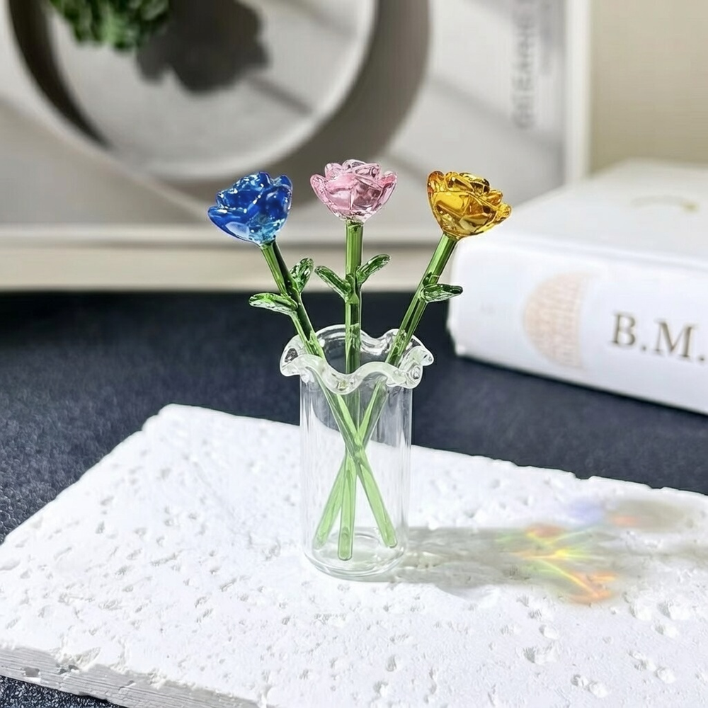 1 Vase + 3 Flowers