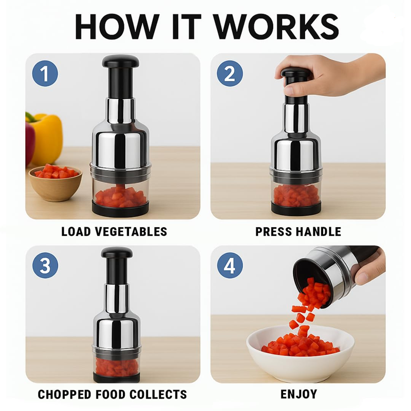 ViannoCraft™ QuickChop Press Chopper
