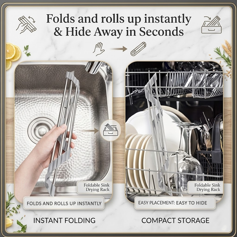 ViannoCraft™ TriCorner Foldable Sink Drying Rack