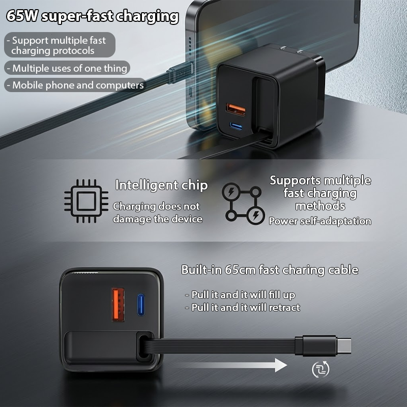 ViannoCraft™ TurboCharge 65W GaN Power Charger