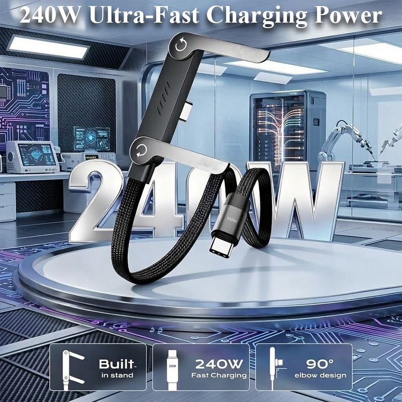 ViannoCraft™ VoltFlex 240W Foldable Phone Stand Cable