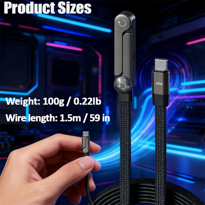 ViannoCraft™ VoltFlex 240W Foldable Phone Stand Cable