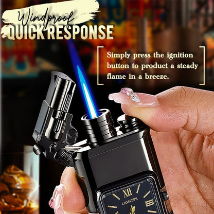 ViannoCraft™ Windproof Dual-Flame Vintage Watch Lighter