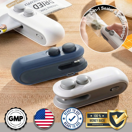 👍 ViannoCraft™ FoodLock 2-in-1 Mini Heat Sealer Cutter