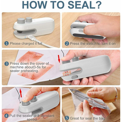 👍 ViannoCraft™ FoodLock 2-in-1 Mini Heat Sealer Cutter