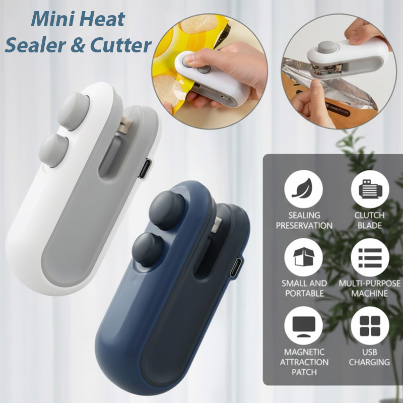👍 ViannoCraft™ FoodLock 2-in-1 Mini Heat Sealer Cutter