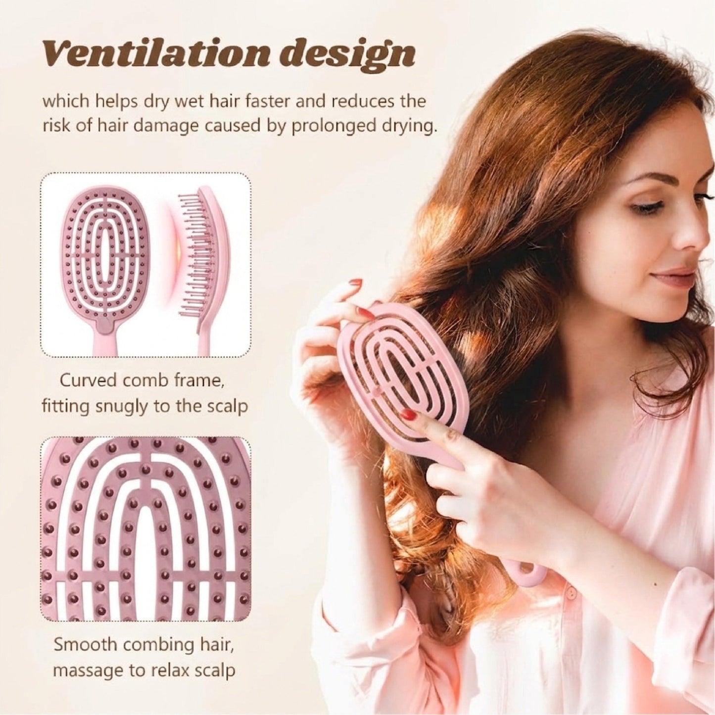ViannoCraft™ SilkClean Detangle Quick-Dry Hair Brush