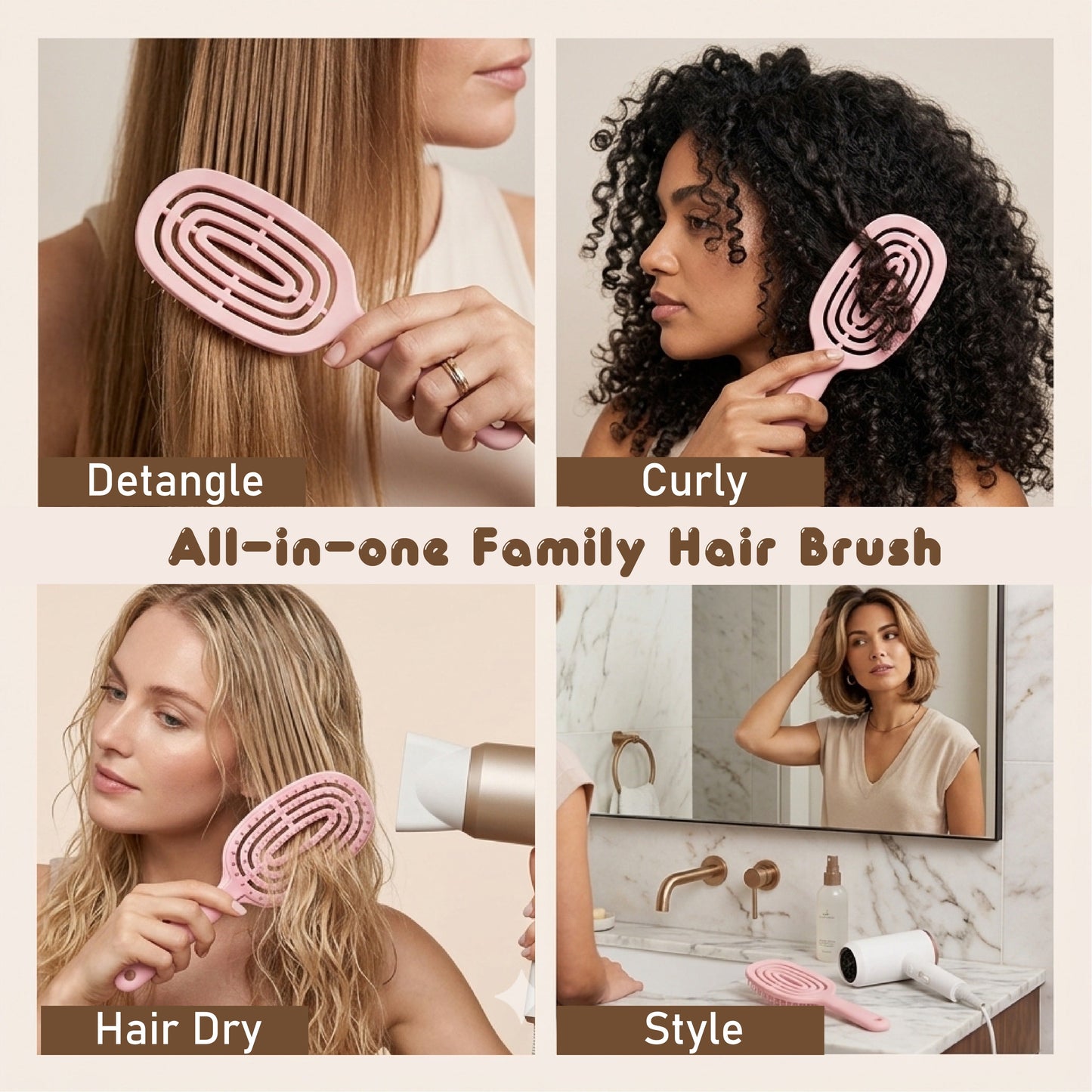 ViannoCraft™ SilkClean Detangle Quick-Dry Hair Brush