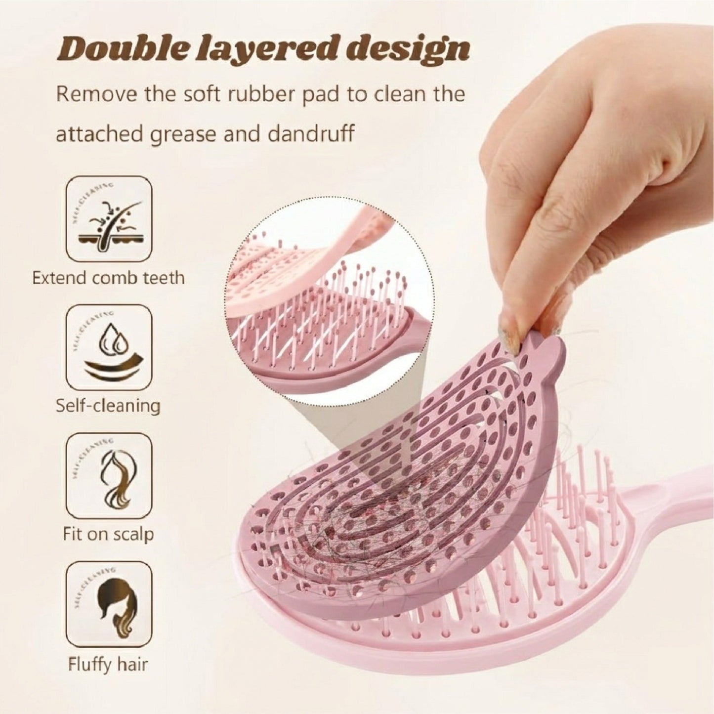 ViannoCraft™ SilkClean Detangle Quick-Dry Hair Brush