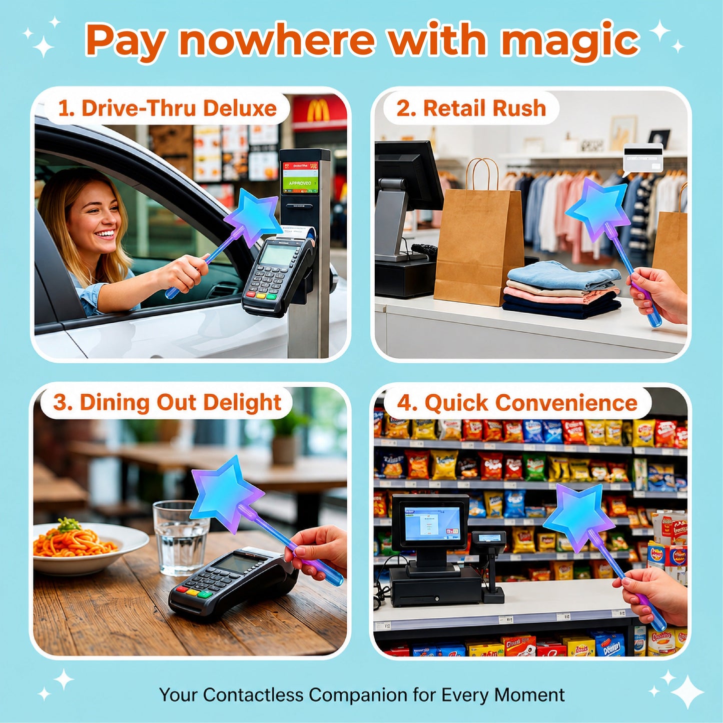 ViannoCraft™ SparklePay Magic Tap Card Wand