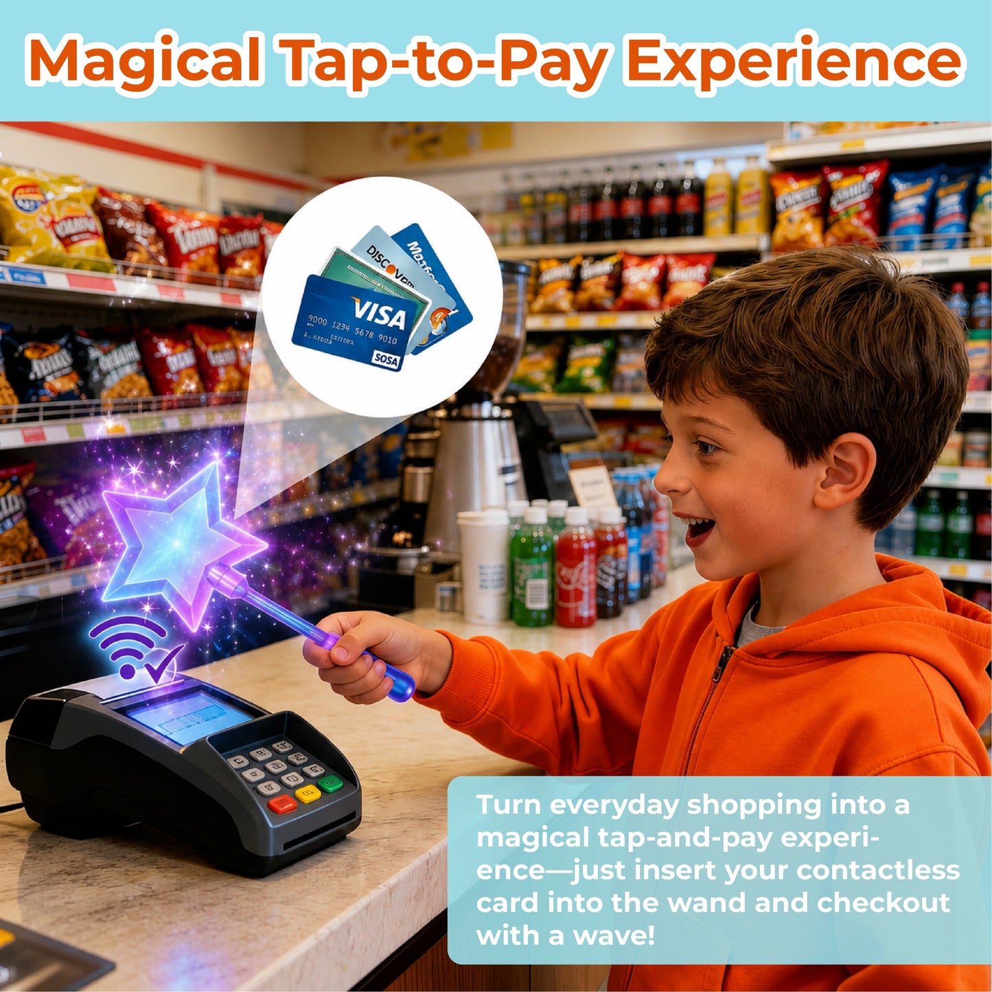 ViannoCraft™ SparklePay Magic Tap Card Wand