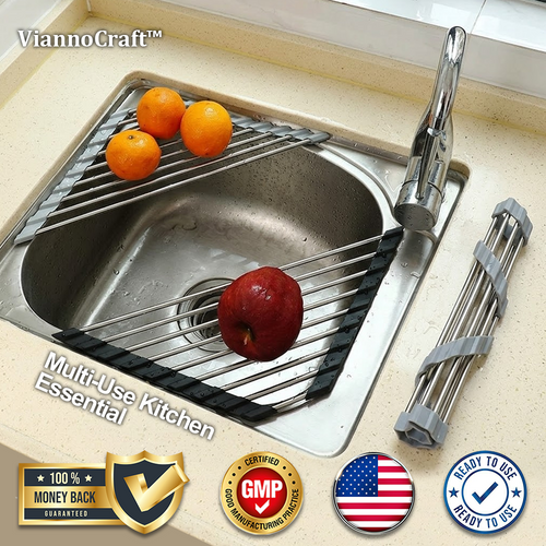ViannoCraft™ TriCorner Foldable Sink Drying Rack