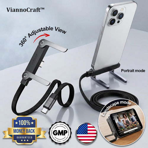 ViannoCraft™ VoltFlex 240W Foldable Phone Stand Cable